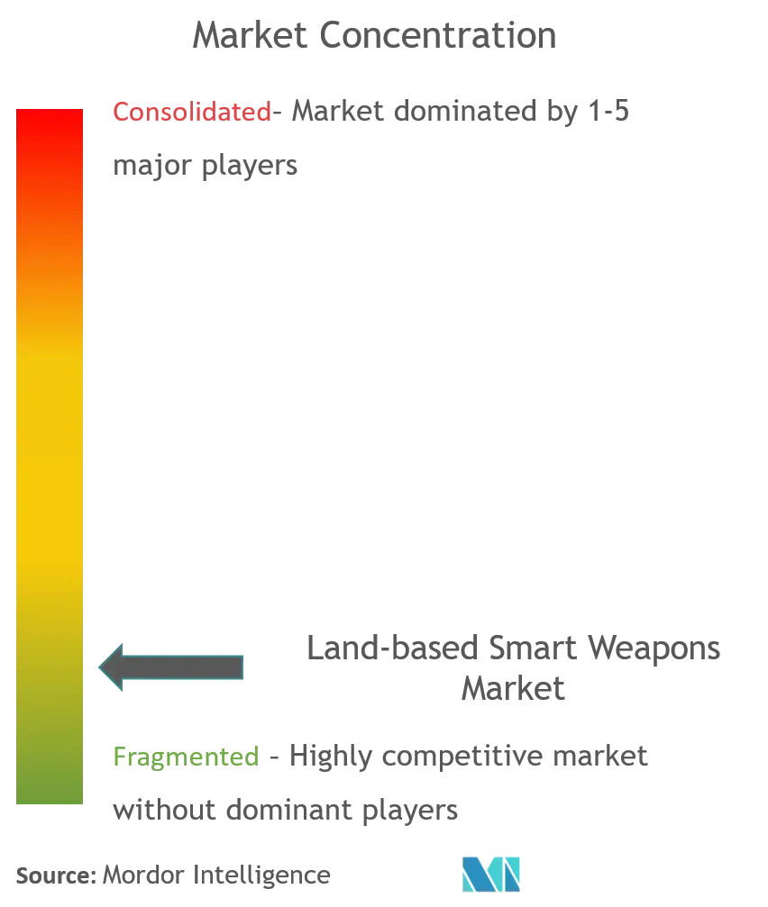 陸上スマート兵器市場の集中度