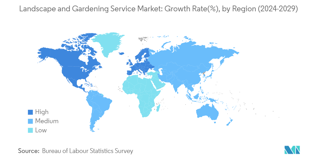 Landscaping And Gardening Service Market: Landscape and Gardening Service Market: Growth Rate(%), by Region (2024-2029)