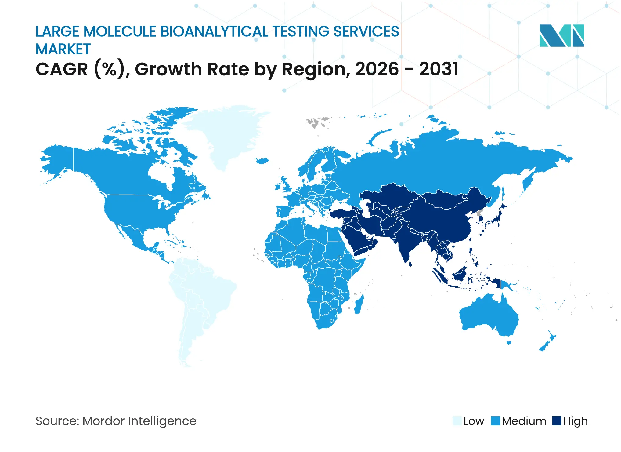 Large Molecule Bioanalytical Testing Services Market CAGR (%), Growth Rate by Region