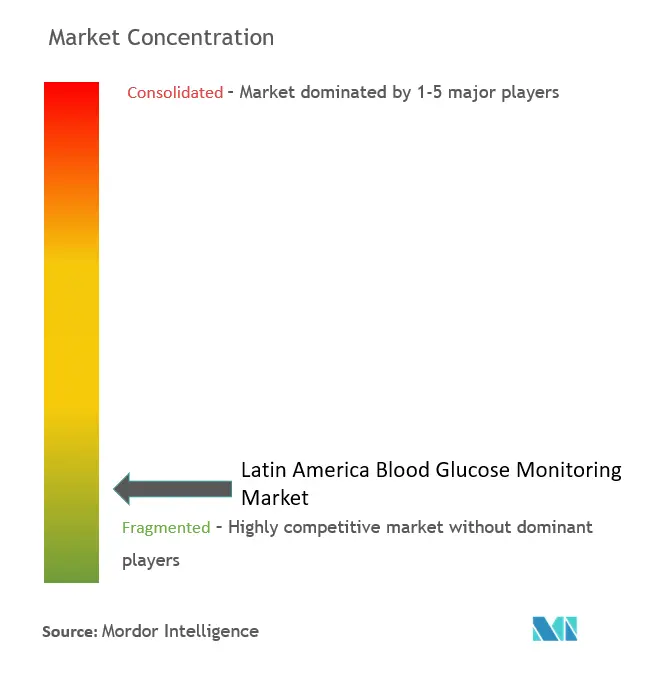 ラテンアメリカ血糖モニタリング市場濃度