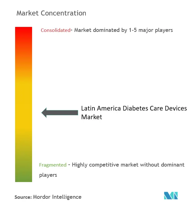 ラテンアメリカ糖尿病治療機器市場の集中度