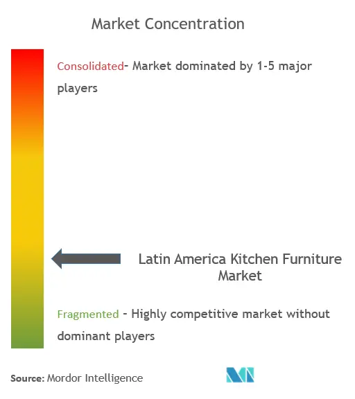 ラテンアメリカのキッチン家具市場集中度