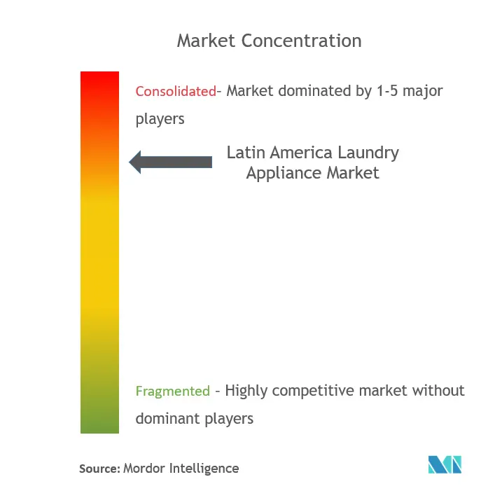 Electrodomésticos para lavandería en América LatinaConcentración del Mercado