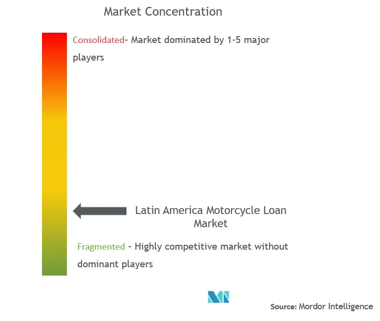 ラテンアメリカのオートバイ・ローン市場集中度