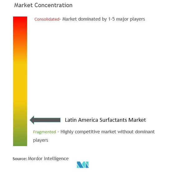 拉丁美洲表面活性剂市场集中度