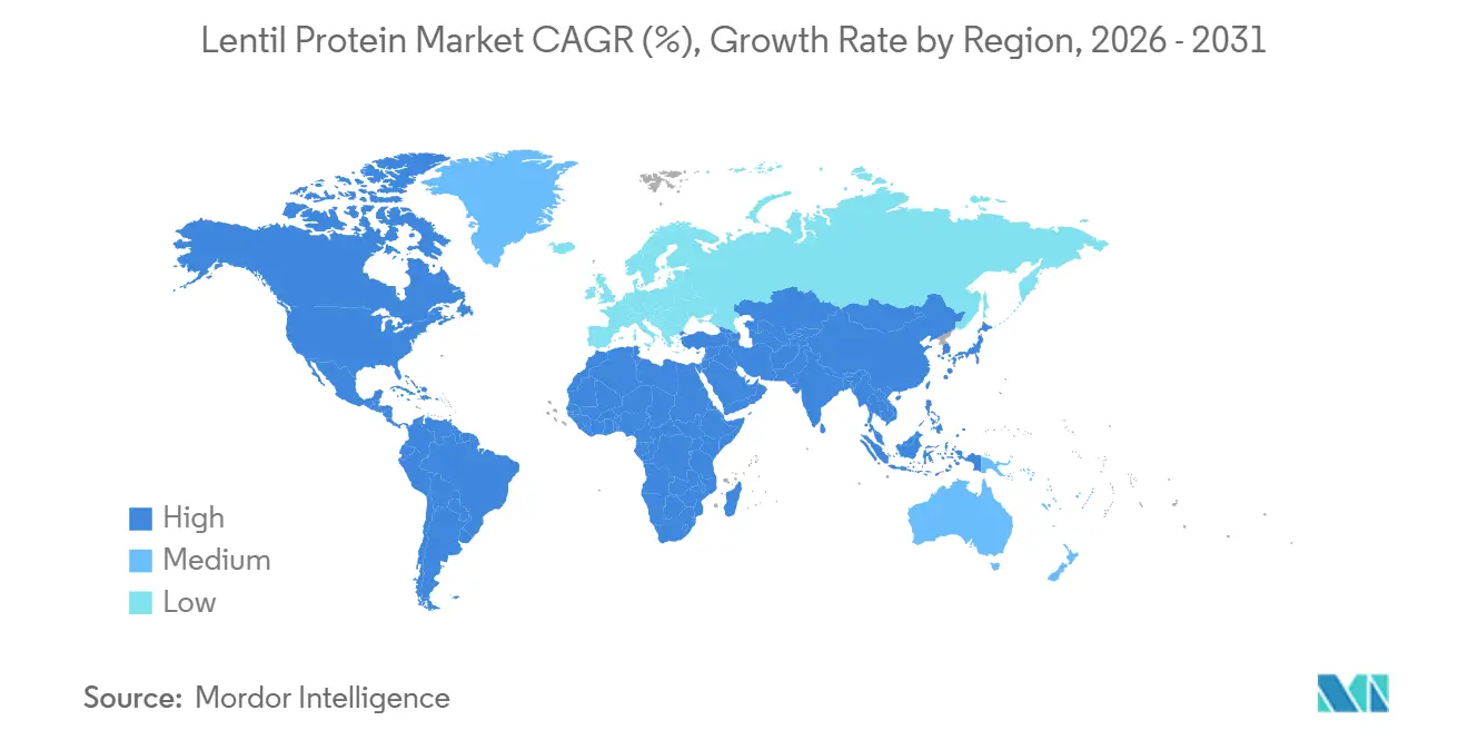 Lentil Protein Market CAGR (%), Growth Rate by Region