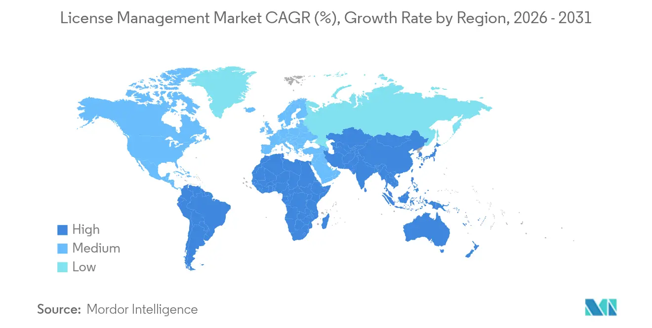 License Management Market CAGR (%), Growth Rate by Region
