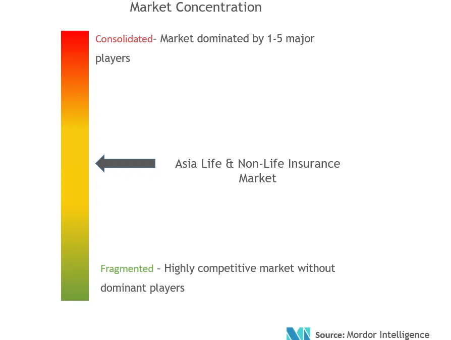 Asia Life & Non-Life Insurance Market Concentration