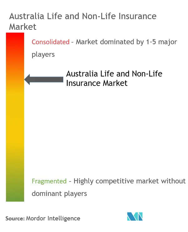 オーストラリアの生命保険および損害保険市場集中度