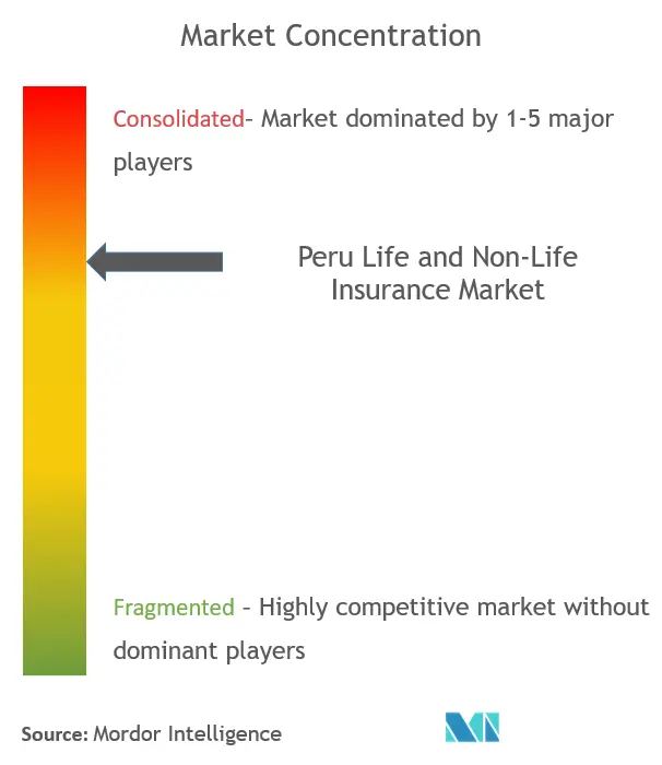 ペルーの生命保険と損害保険市場集中度