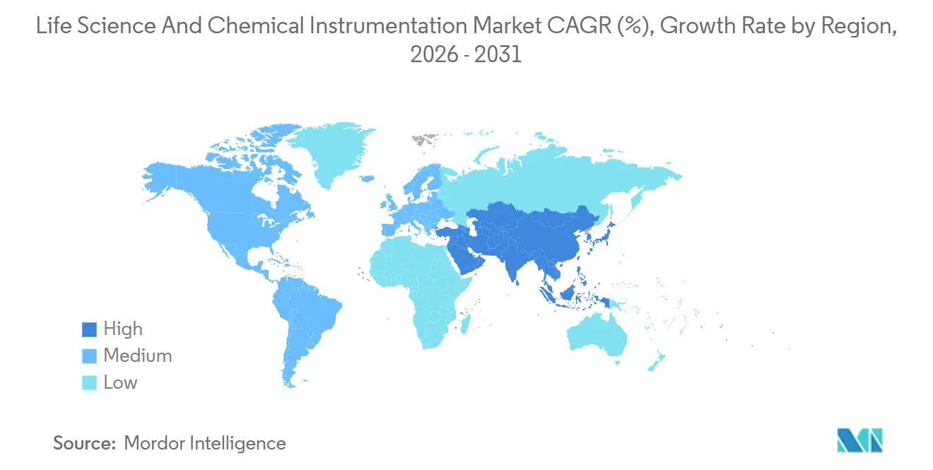 Life Science And Chemical Instrumentation Market CAGR (%), Growth Rate by Region
