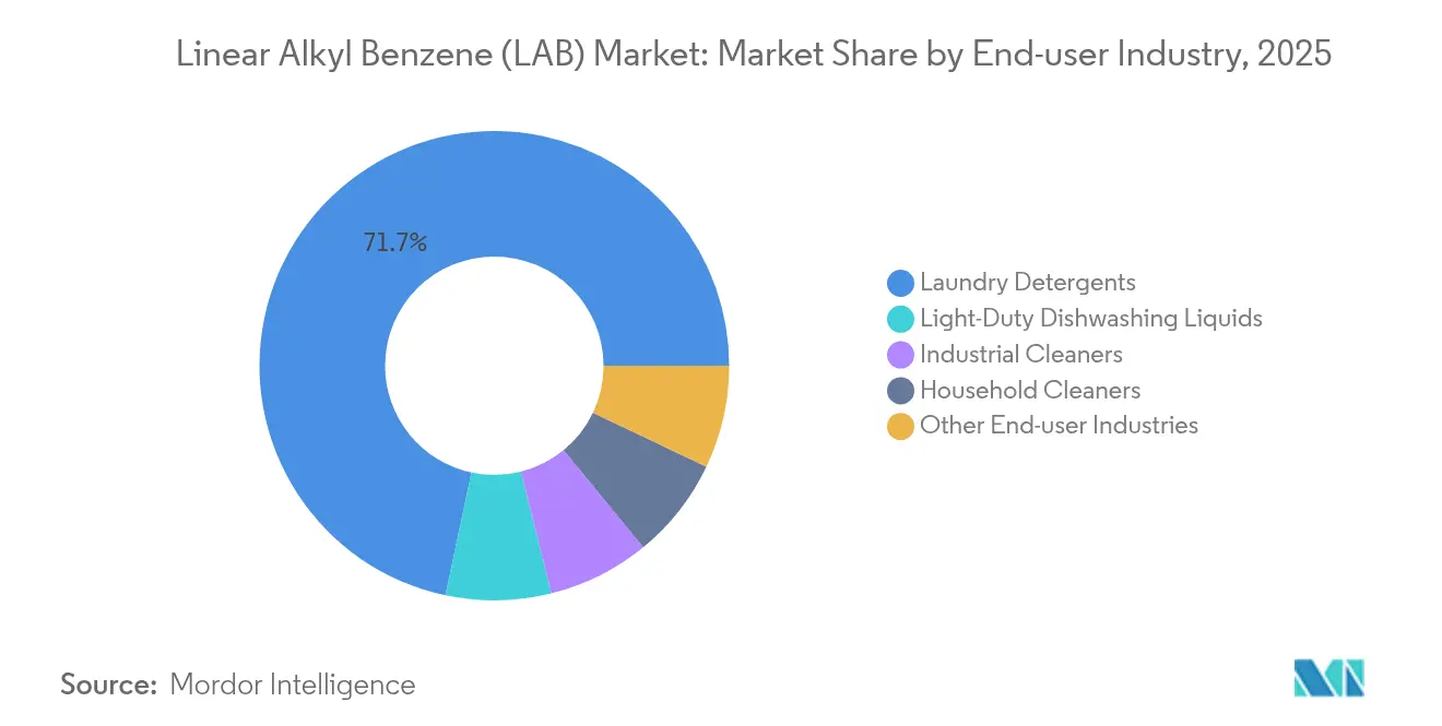 Linear Alkyl Benzene (LAB) Market: Market Share by End-user Industry, 2025
