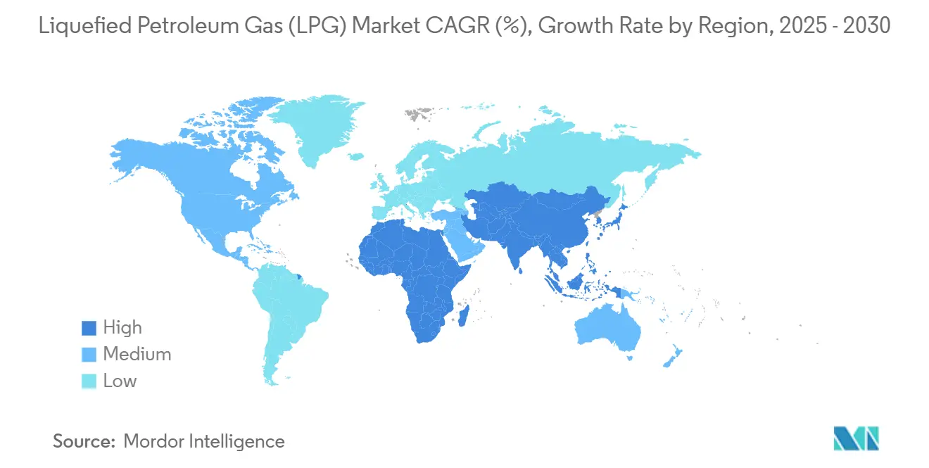 Liquefied Petroleum Gas (LPG) Market CAGR (%), Growth Rate by Region