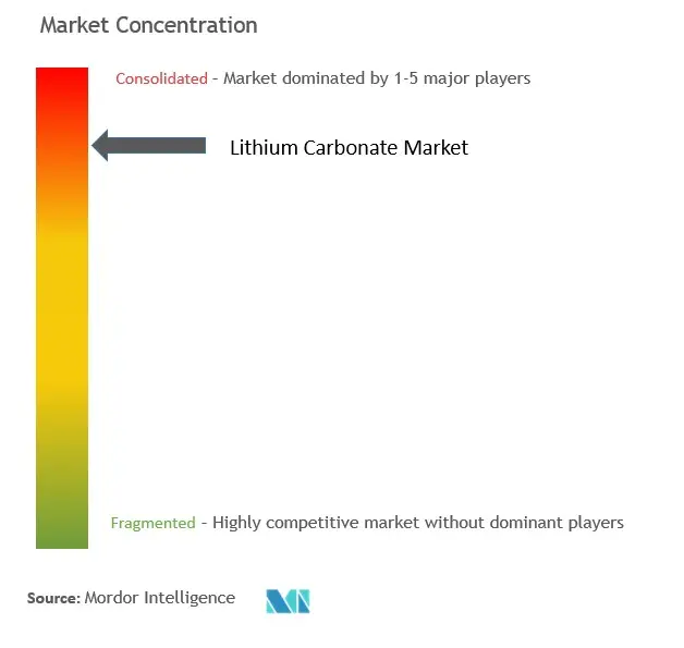 Concentración de mercado de carbonato de litio