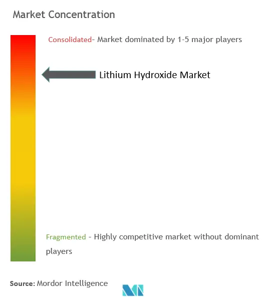 Marktkonzentration für Lithiumhydroxid