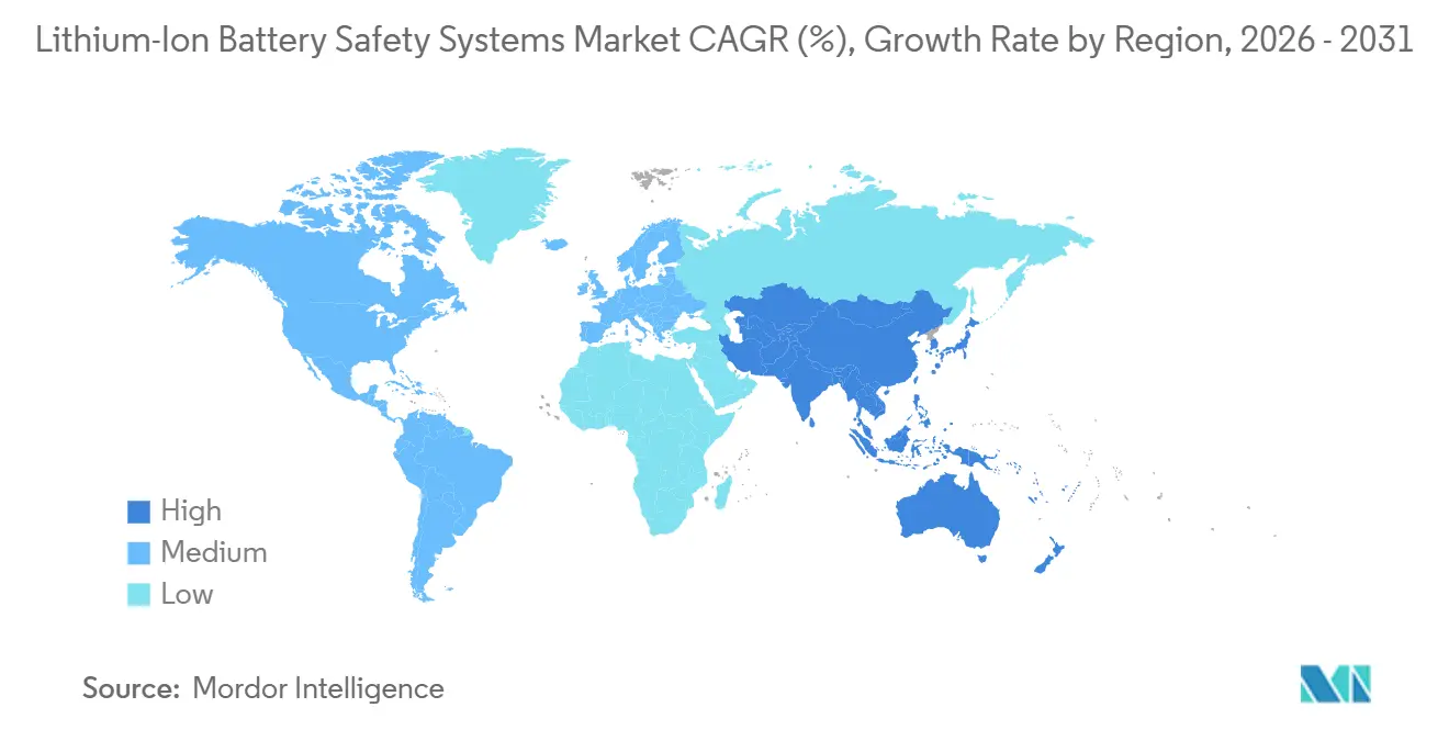 Lithium-Ion Battery Safety Systems Market Growth Rate by Region