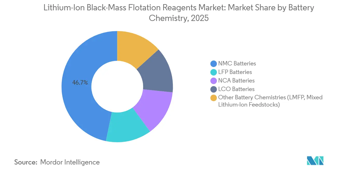 Lithium-Ion Black-Mass Flotation Reagents Market Share by Battery Chemistry, 2025