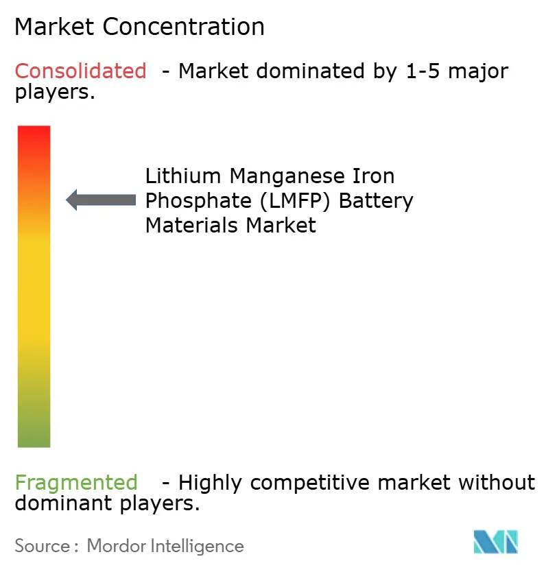 Concentration du marché des matériaux de batteries au lithium manganèse fer phosphate (LMFP)