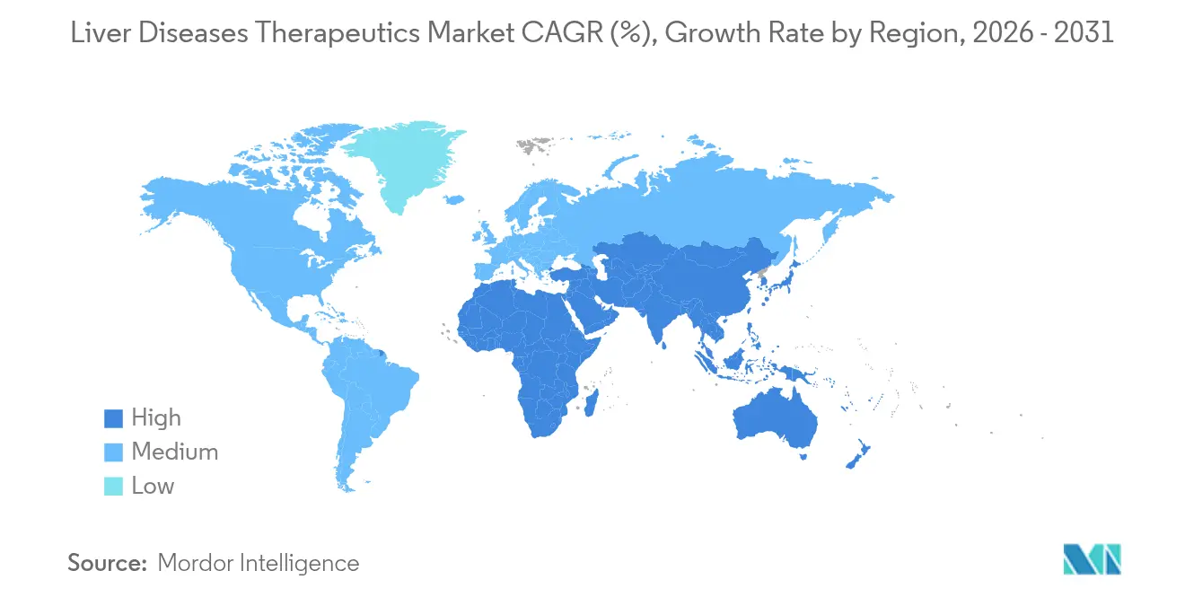 Liver Diseases Therapeutics Market CAGR (%), Growth Rate by Region