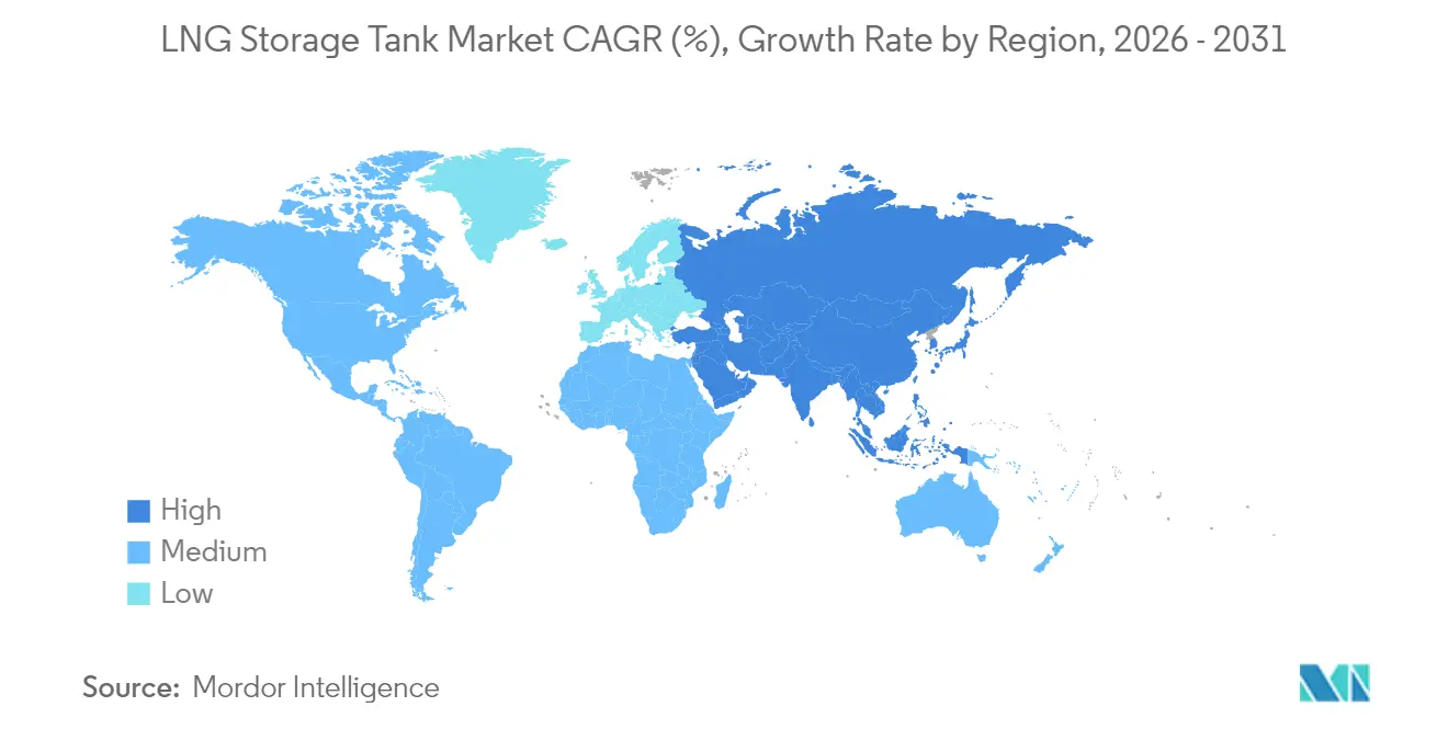 LNG Storage Tank Market CAGR (%), Growth Rate by Region