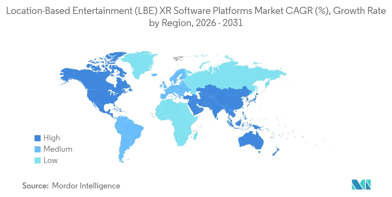 Location-Based Entertainment (LBE) XR Software Platforms Market Growth Rate by Region
