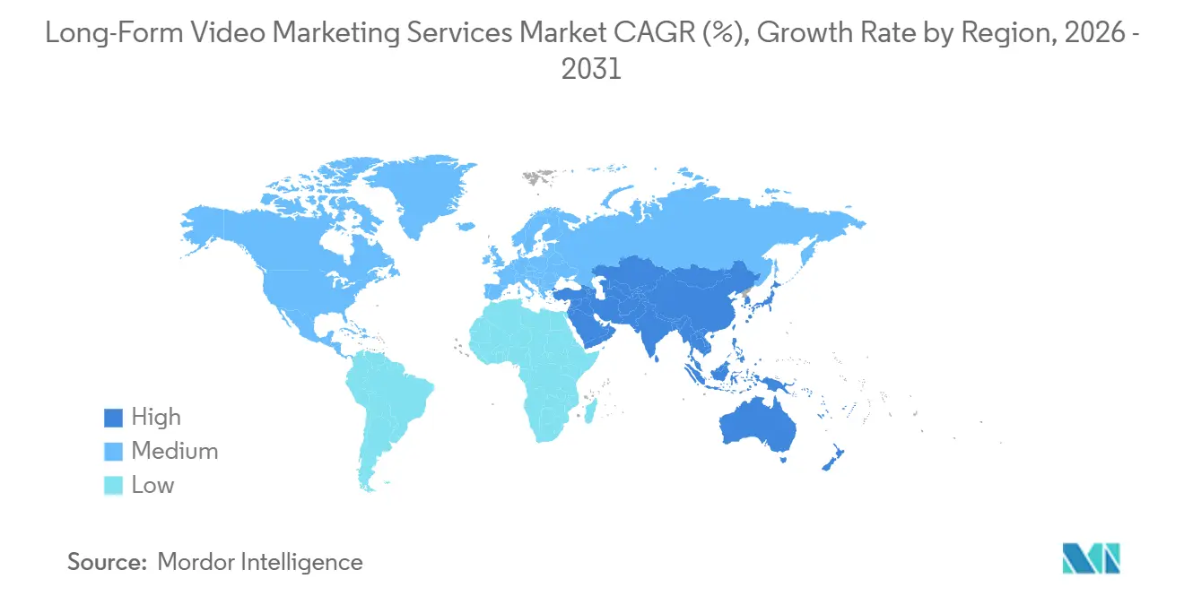 Long-Form Video Marketing Services Market Growth Rate by Region