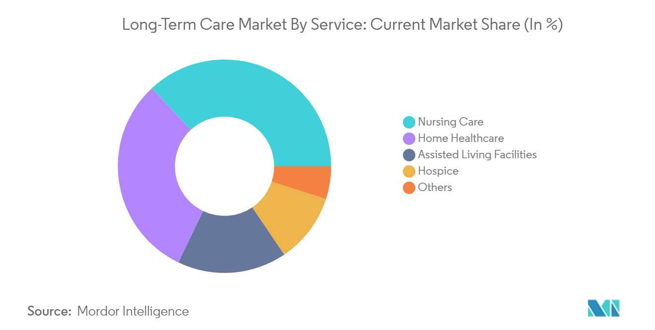 Long Term Care Market: Long-Term Care Market By Service: Current Market Share (In %)