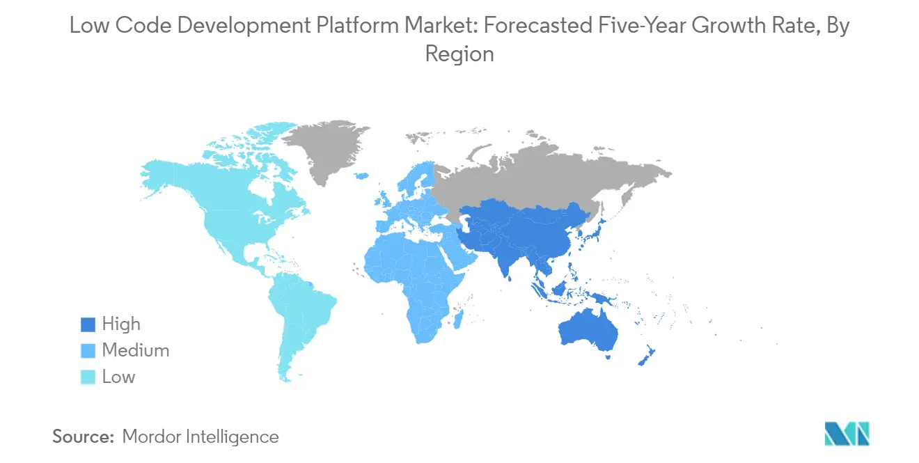 Market Analysis of Low-code Development Platform Market: Forecasted Growth Rate by Region