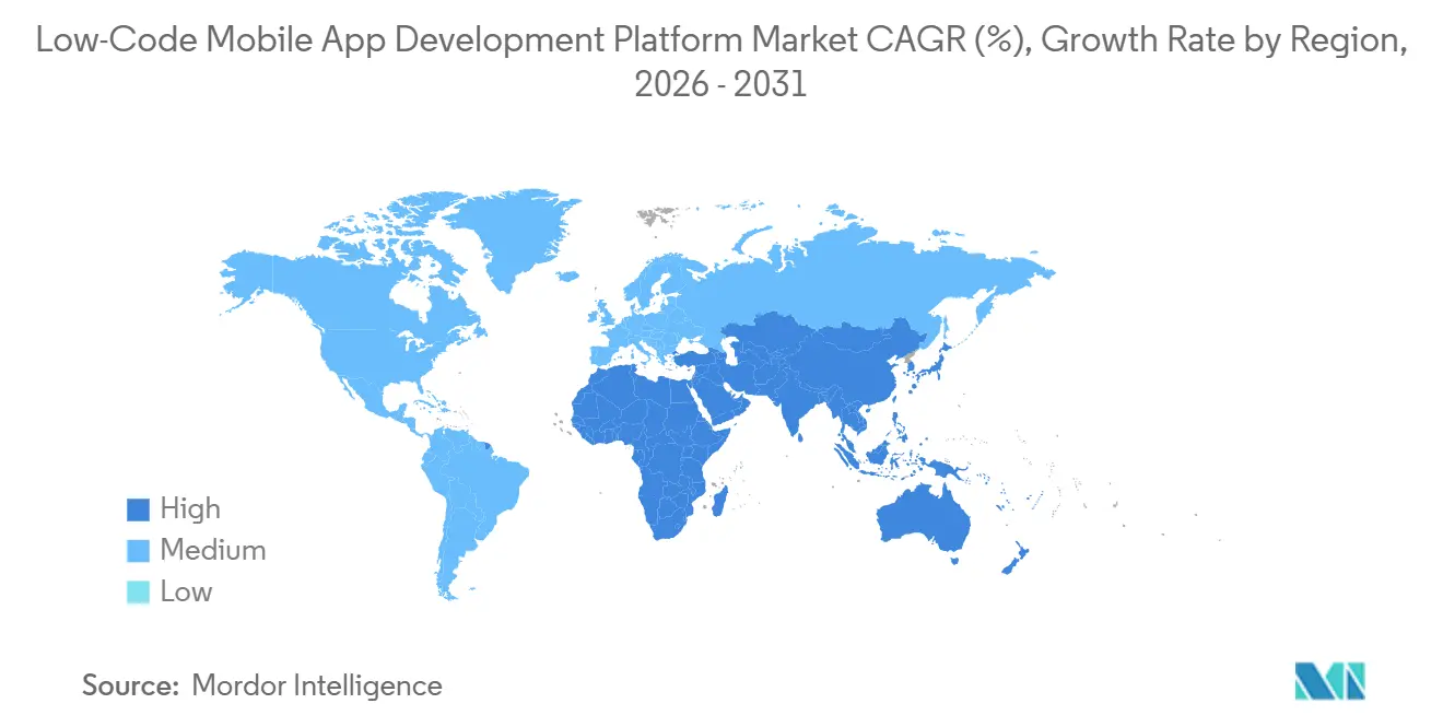 Low-Code Mobile App Development Platform Market Growth Rate by Region