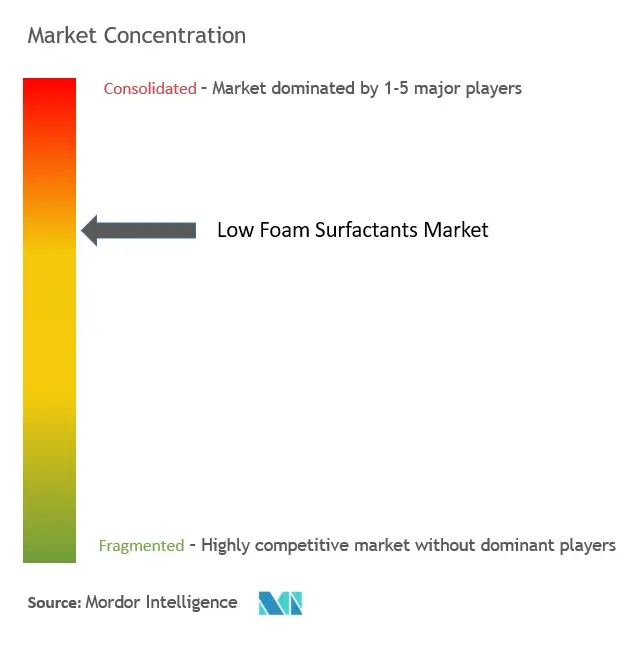 Concentración del mercado de tensioactivos de baja espuma