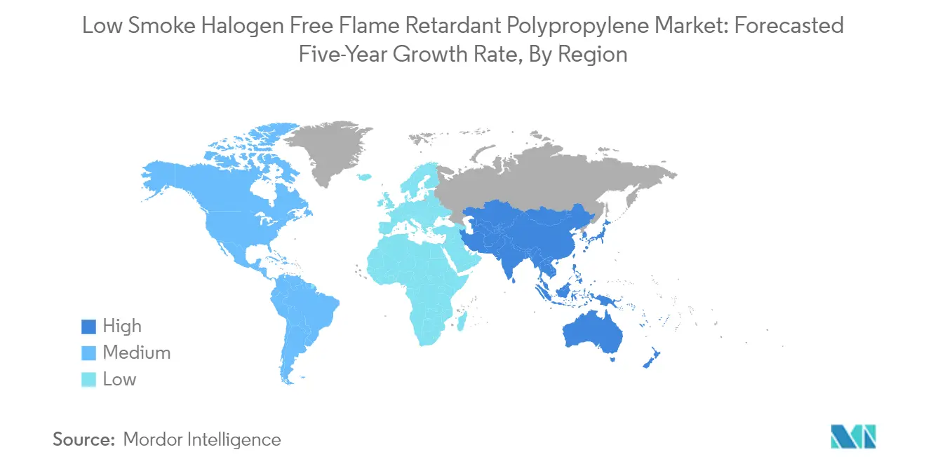 Market Analysis of Low Smoke Halogen Free Flame-Retardant Polypropylene Market: Forecasted Growth Rate by Region
