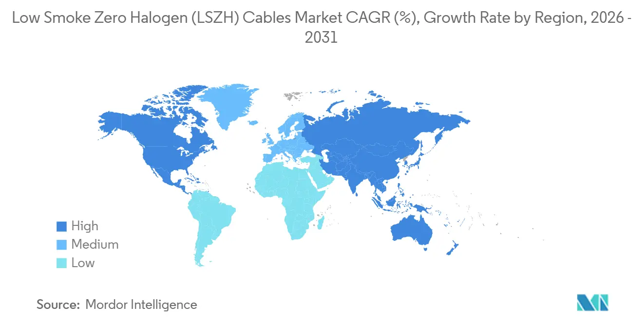 Taux de Croissance du Marché des Câbles à Faible Dégagement de Fumée Sans Halogène (LSZH) par Région