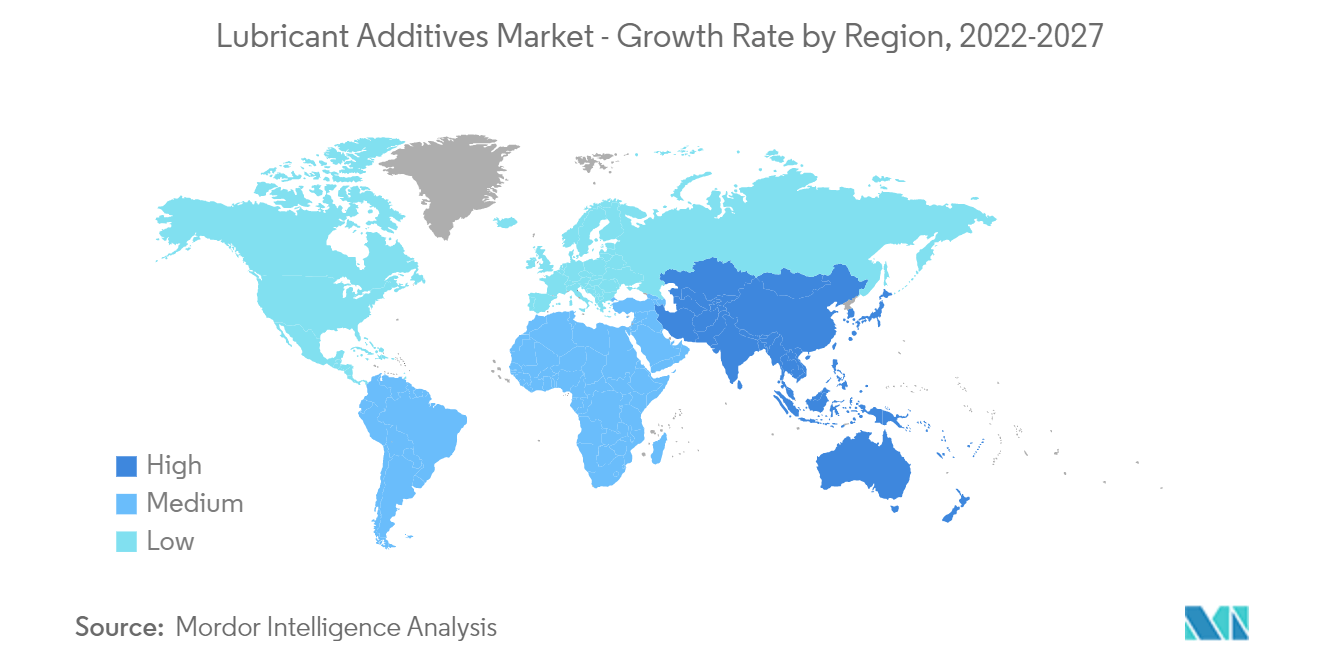 Lubricant Additives Market - Growth Rate by Region, 2022-2027