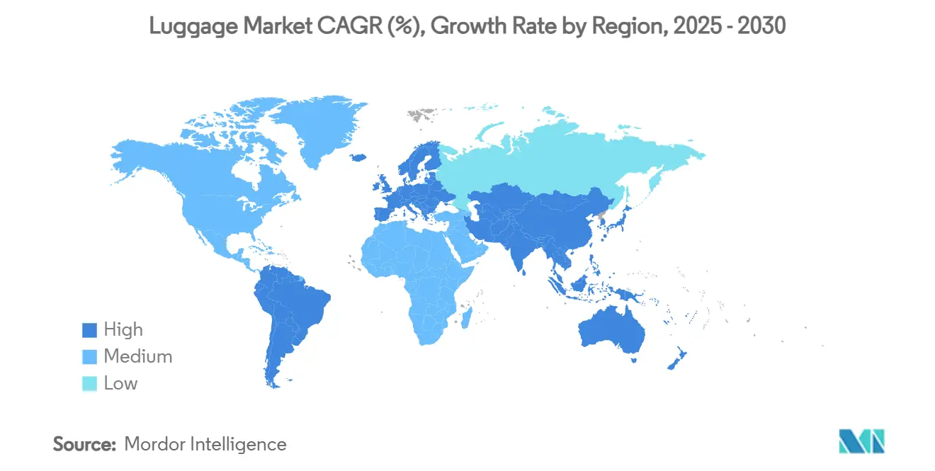 Koffermarkt CAGR (%), Wachstumsrate nach Region