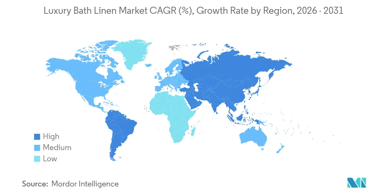 Luxury Bath Linen Market Growth Rate by Region