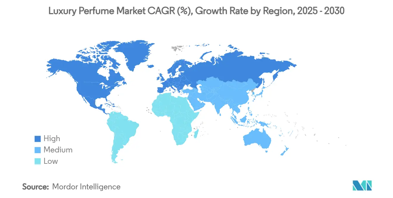 럭셔리 바카라 전략 시장 CAGR(%), 지역별 성장률