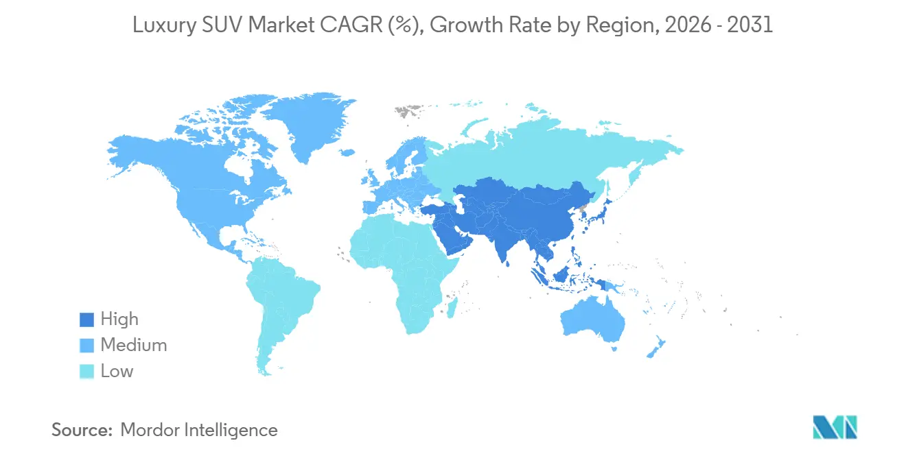 Luxury SUV Market Growth Rate by Region