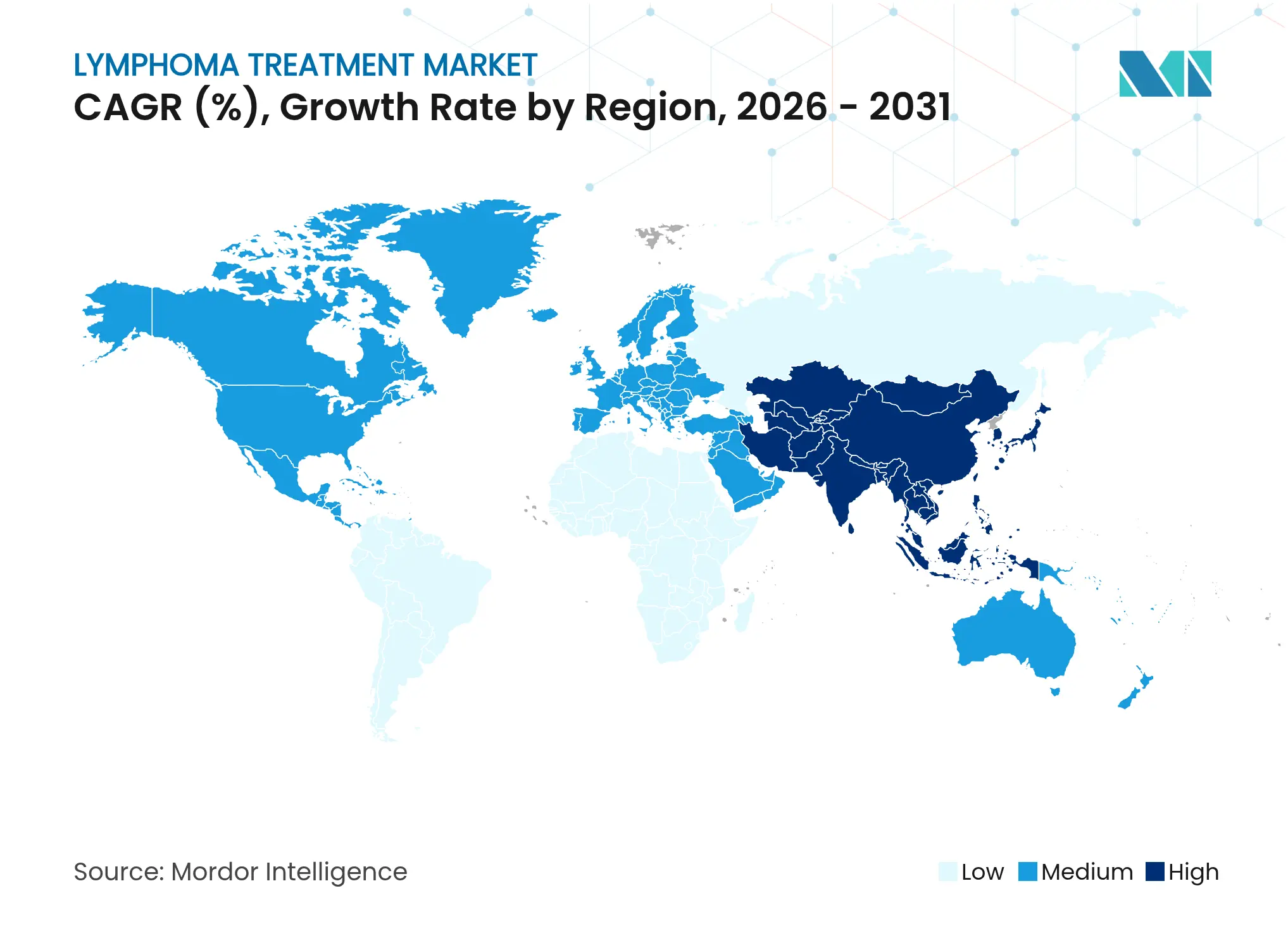 Lymphoma Treatment Market CAGR (%), Growth Rate by Region