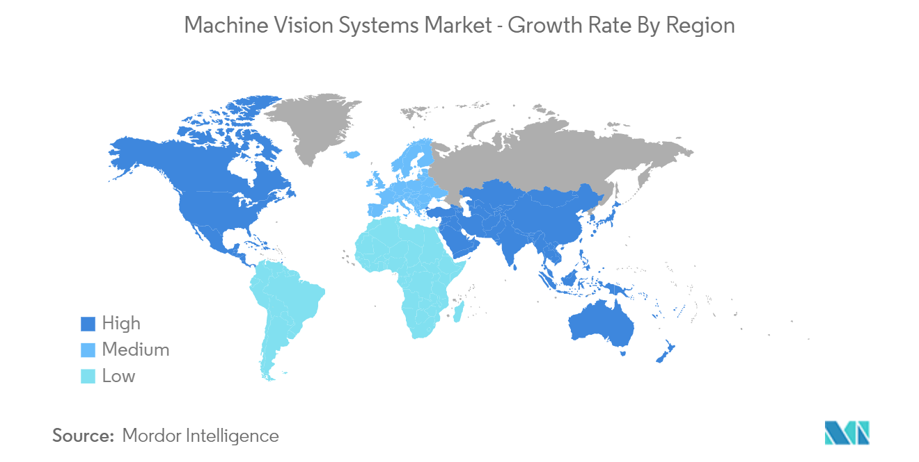 Thị trường hệ thống thị giác máy - Tốc độ tăng trưởng theo khu vực