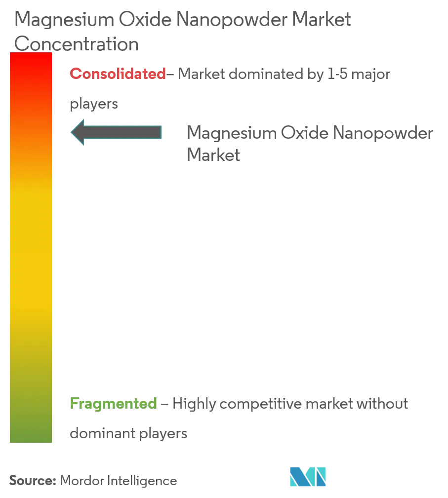 Concentración del mercado de nanopolvos de óxido de magnesio