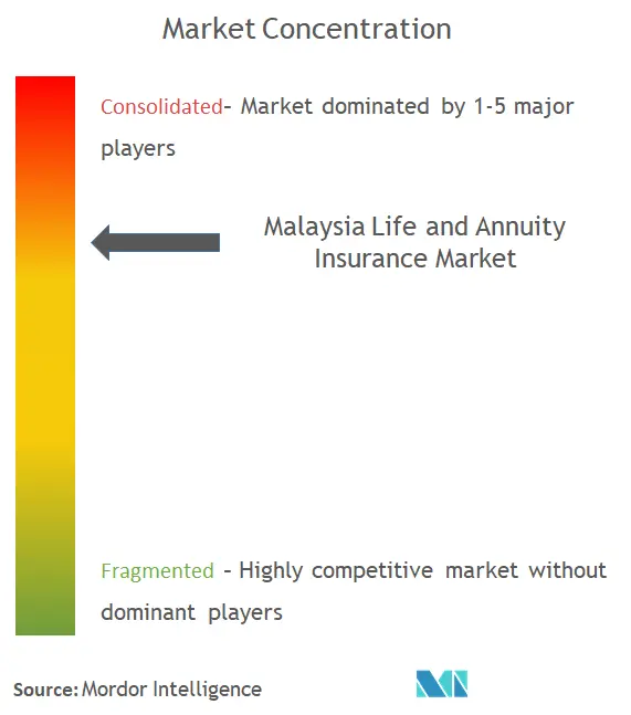 Malaysia Life And Annuity Insurance Market Concentration
