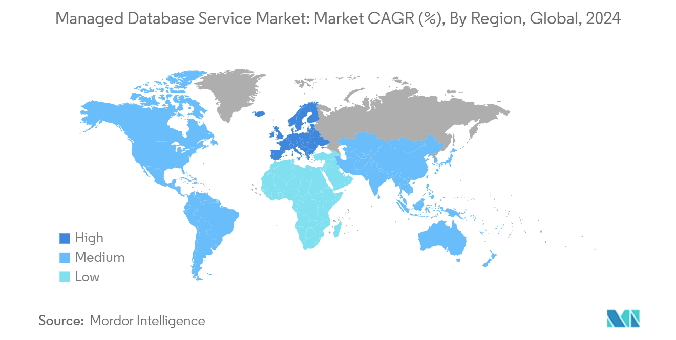 Managed Database Service Market: Market CAGR (%), By Region, Global