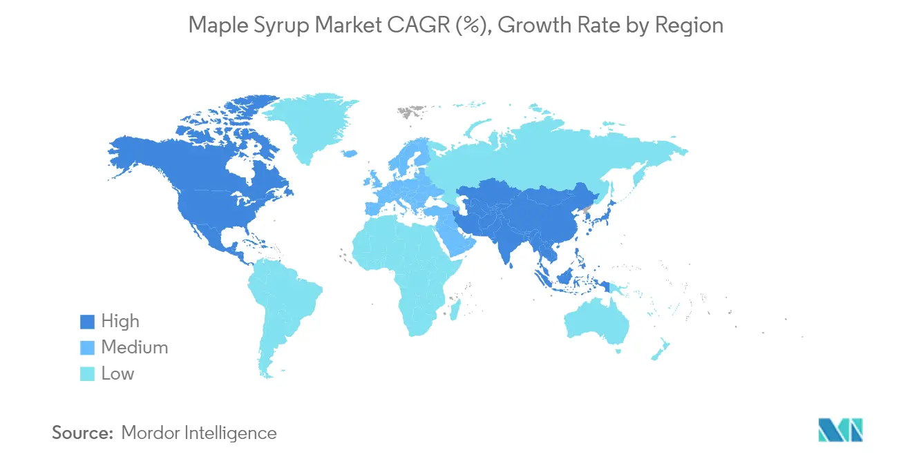 Maple Syrup Market CAGR (%), Growth Rate by Region