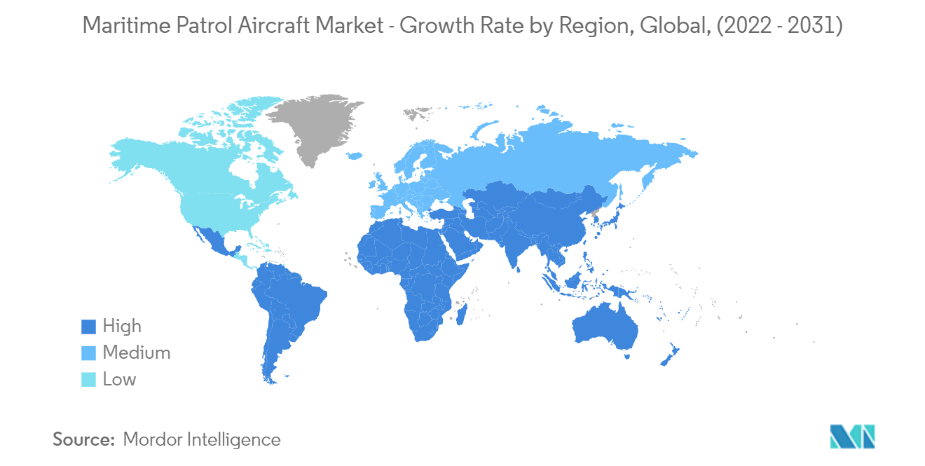 Рынок морских патрульных самолетов – темпы роста по регионам в мире (2022–2031 гг.)