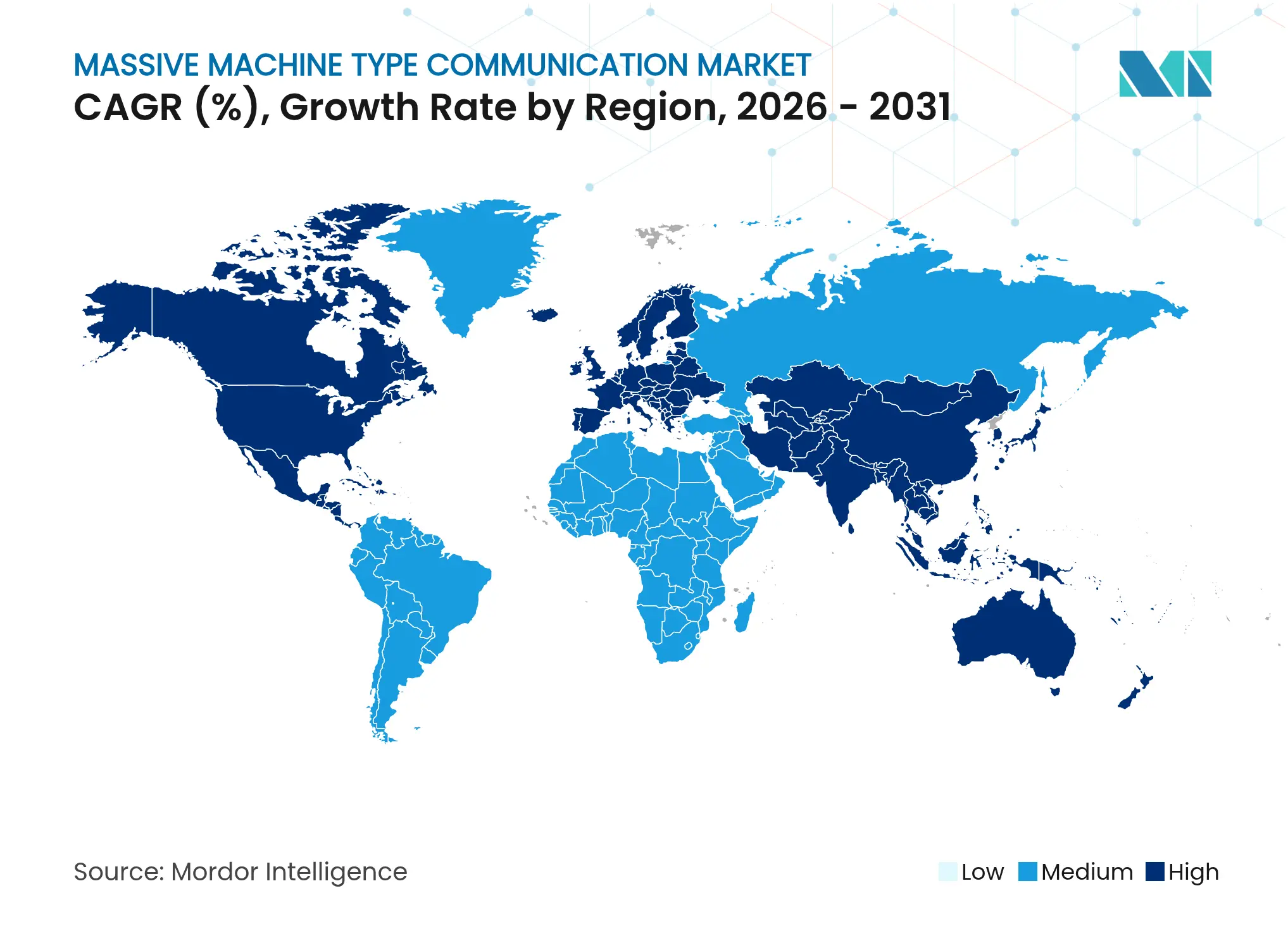 Massive Machine Type Communication Market CAGR (%), Growth Rate by Region