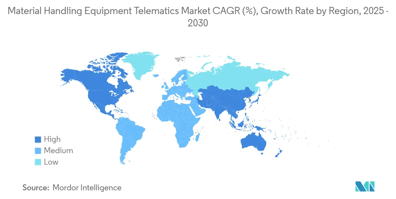 Material Handling Equipment Telematics Market CAGR (%), Growth Rate by Region