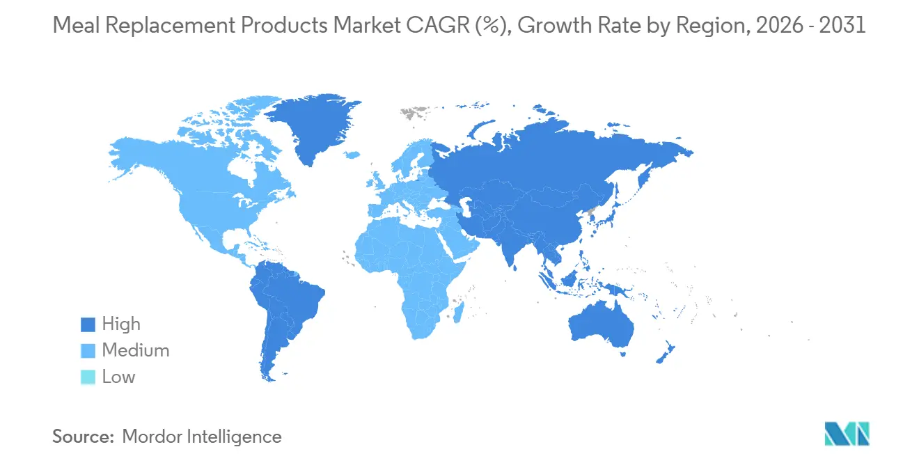 Meal Replacement Products Market CAGR (%), Growth Rate by Region