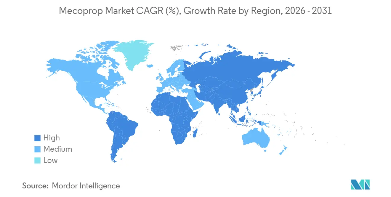 Mecoprop Market CAGR (%), Growth Rate by Region