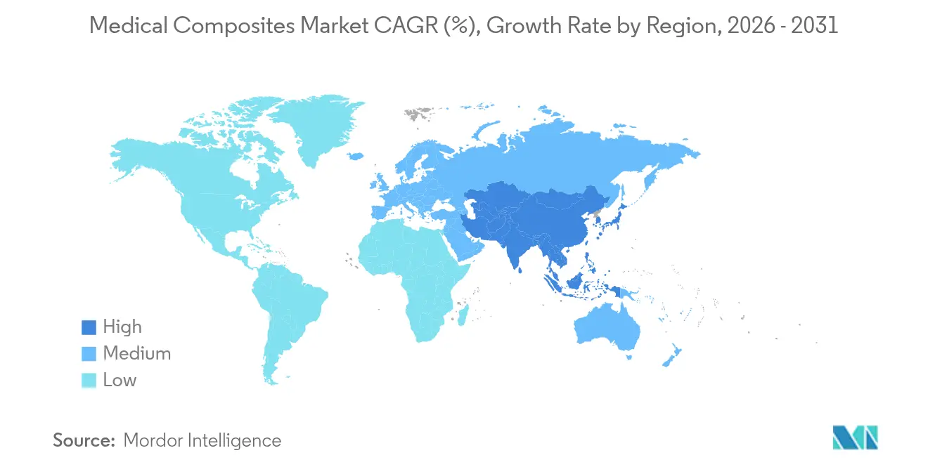 Medical Composites Market CAGR (%), Growth Rate by Region