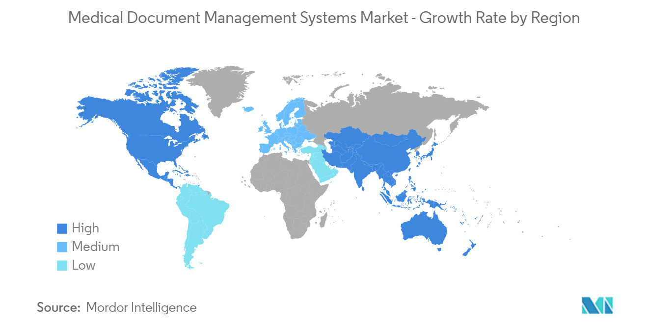 سوق أنظمة إدارة الوثائق الطبية - معدل النمو حسب المنطقة 